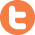 Orange circular icon for Twitter.